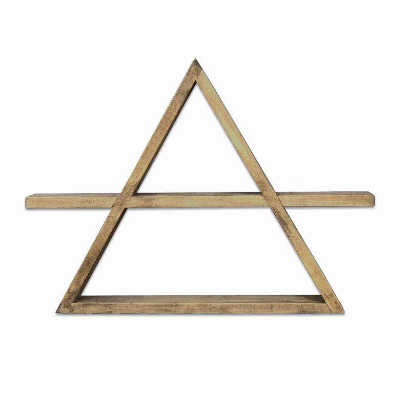 Étagère flottante triangulaire en bois massif 2 pièces Stephany