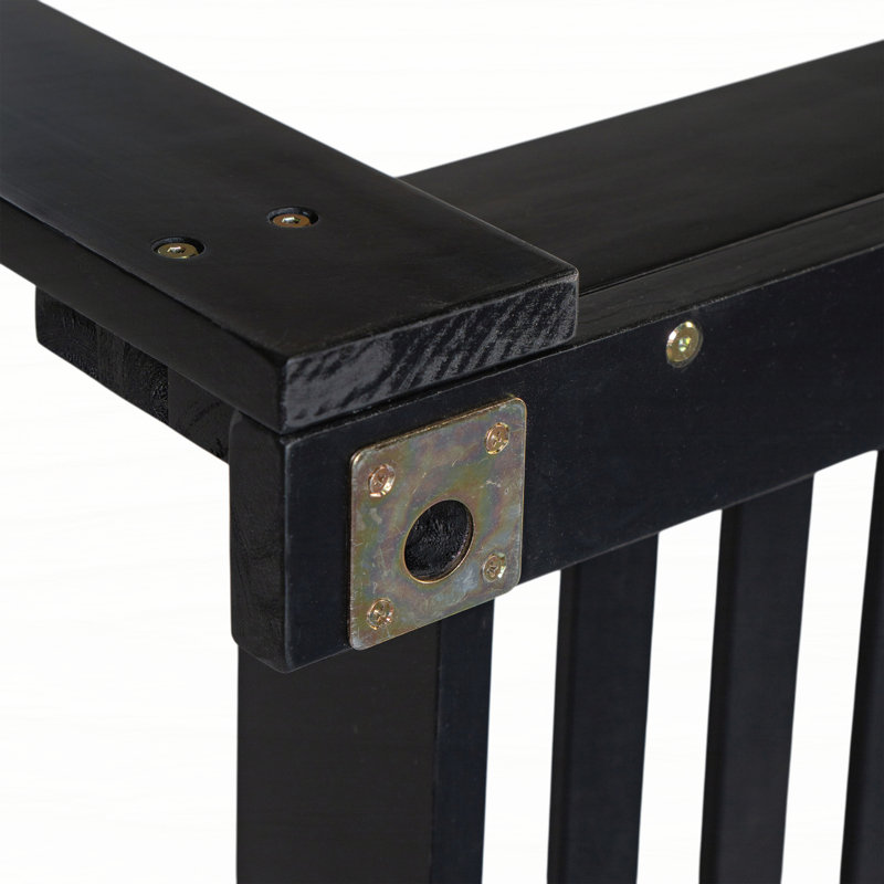 Patio Wooden Twin Size Porch Swing Daybed Frame, Garden Swing Bench Chair with 4 Hanging Ropes for Backyard,Outdoor, Black