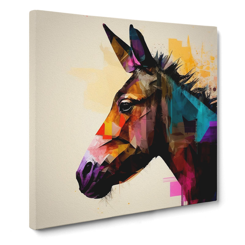 Donkey Abstract No.1 - Wrapped Canvas