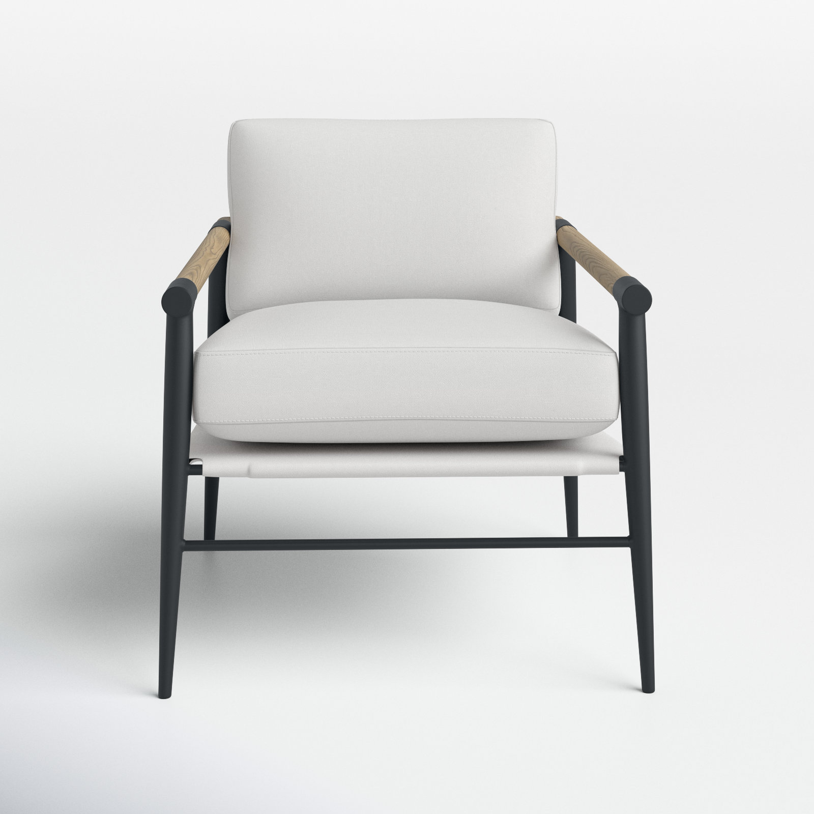 Sorine 32.25" Wide Polyester Armchair, Ivory