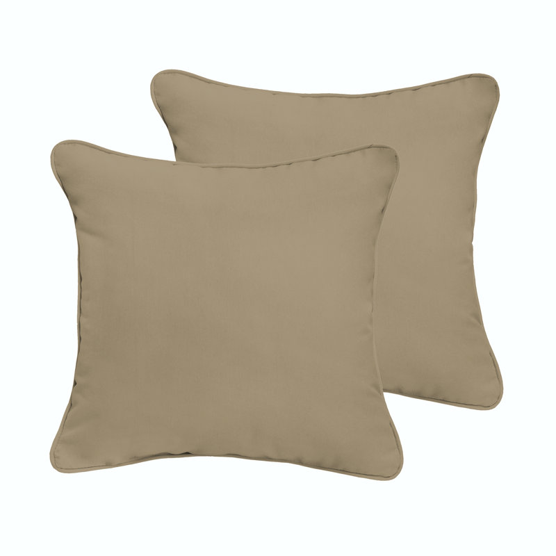 Selene Outdoor Reversible Throw Pillow, Fresco Tan, 24" H x 24" W