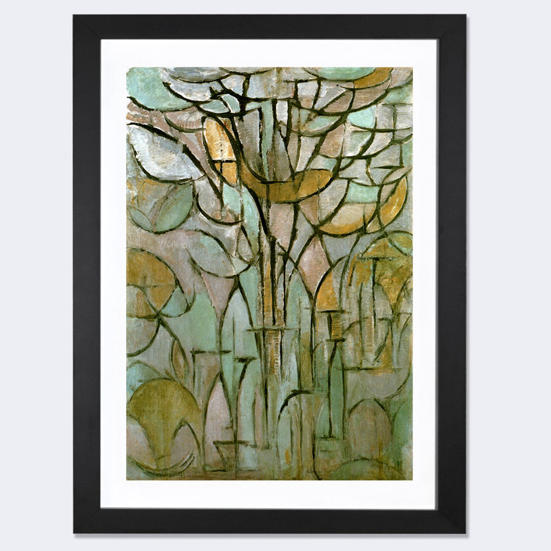 « Tree, 1912 » par Piet Mondrian - impression, H 24 po x l 16 po x P 1 po, Cadre noir