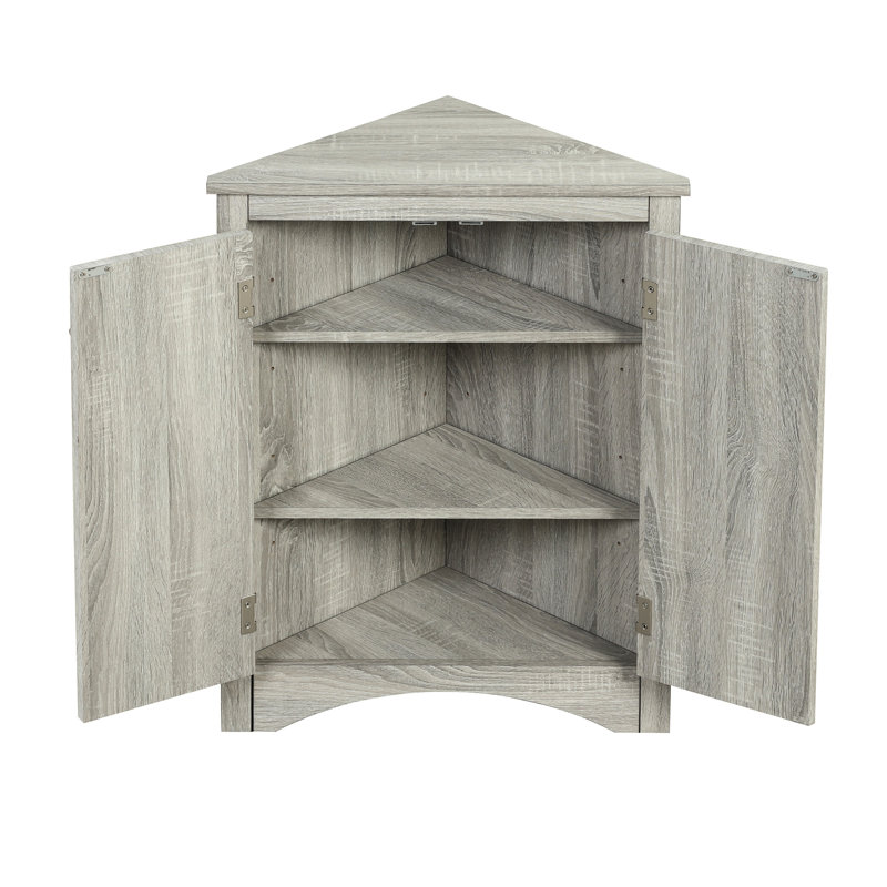 Armoire triangulaire avec tablettes réglables - Delight chêne moderne, Chêne