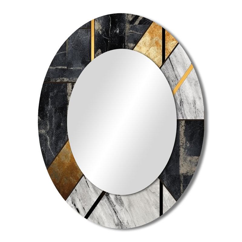 Koeller - Miroir abstrait en métal, 43 po x 33 po