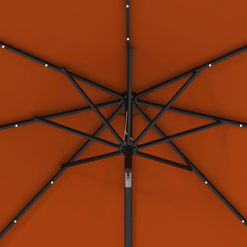 Brionie 268cm Lighted Tilt Beach,Traditional,Balcony Parasol, Orange