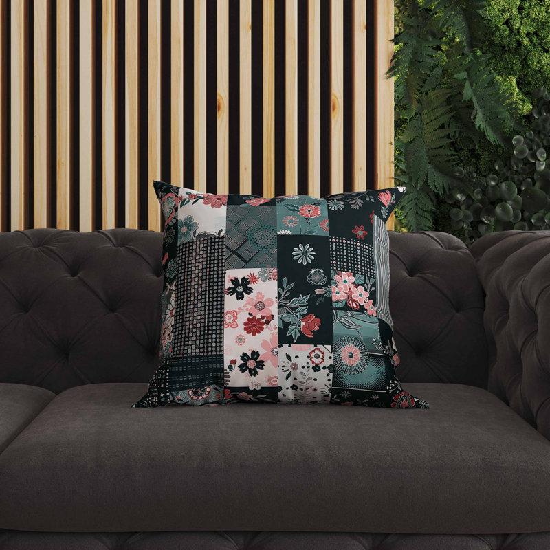Coussin intérieur / extérieur Twilight Bouquet, Carré 26 po, Rose