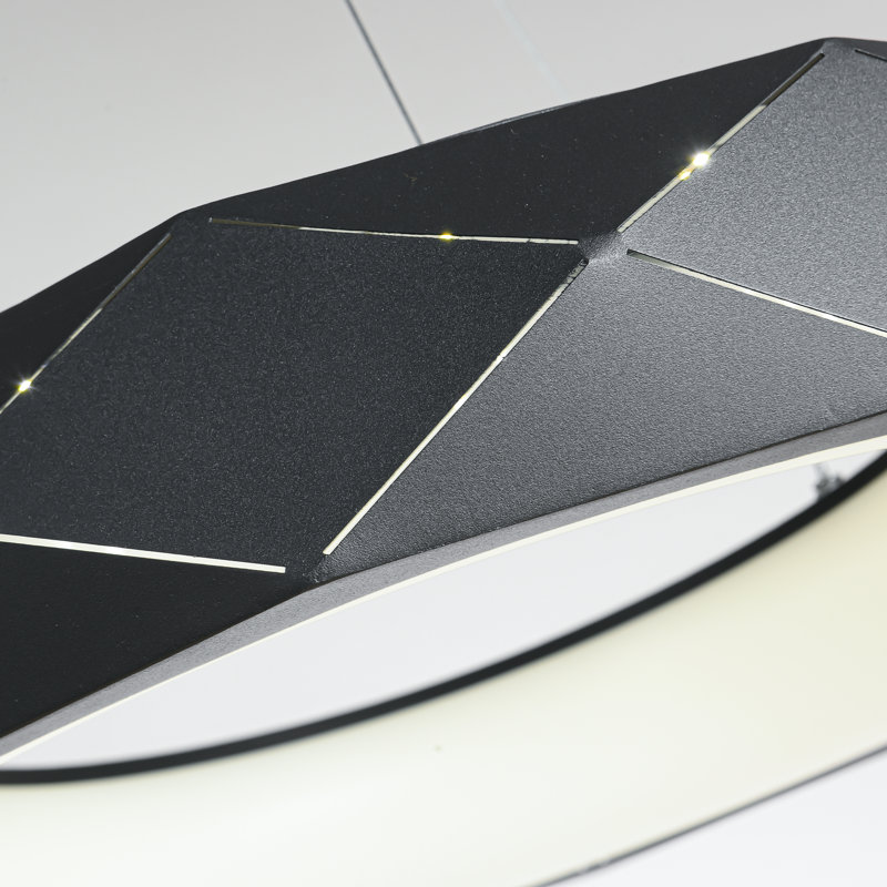 Jaidan 1 - Light LED Geometric Pendant, Black