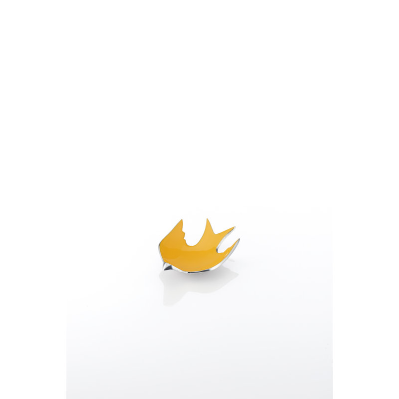 Dove Dish Vanity Tray, Polished Silver/Marigold