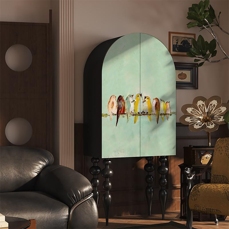 Armoire décorative moderne et simple de style crème