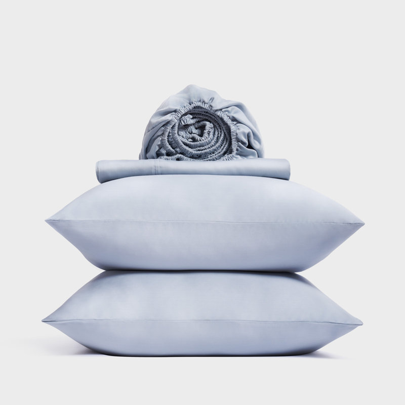 Tencel Sheet Set 4 Pieces, Pearl Blue, King Sheet Set + 1 Fitted Sheet + 2  Pillowcases