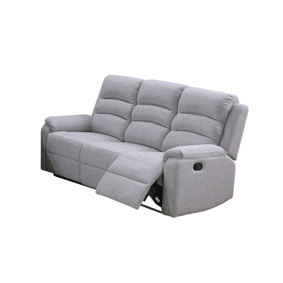 Modern Motion Sofa 1Pc Horizontal Tufting Cushion Backrest Upholstered Sofa Sincere Bone Finish Primary Living Room Furniture