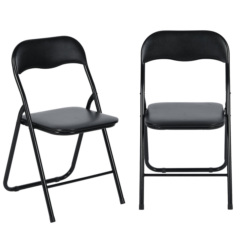 Puneeta Faux Leather Padded Stackable Folding Chair Folding Chair Set