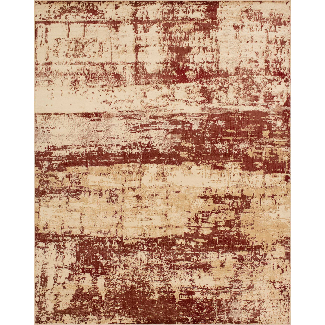 Kelson Abstract Red/Beige Area Rug 17 Stories Rug 