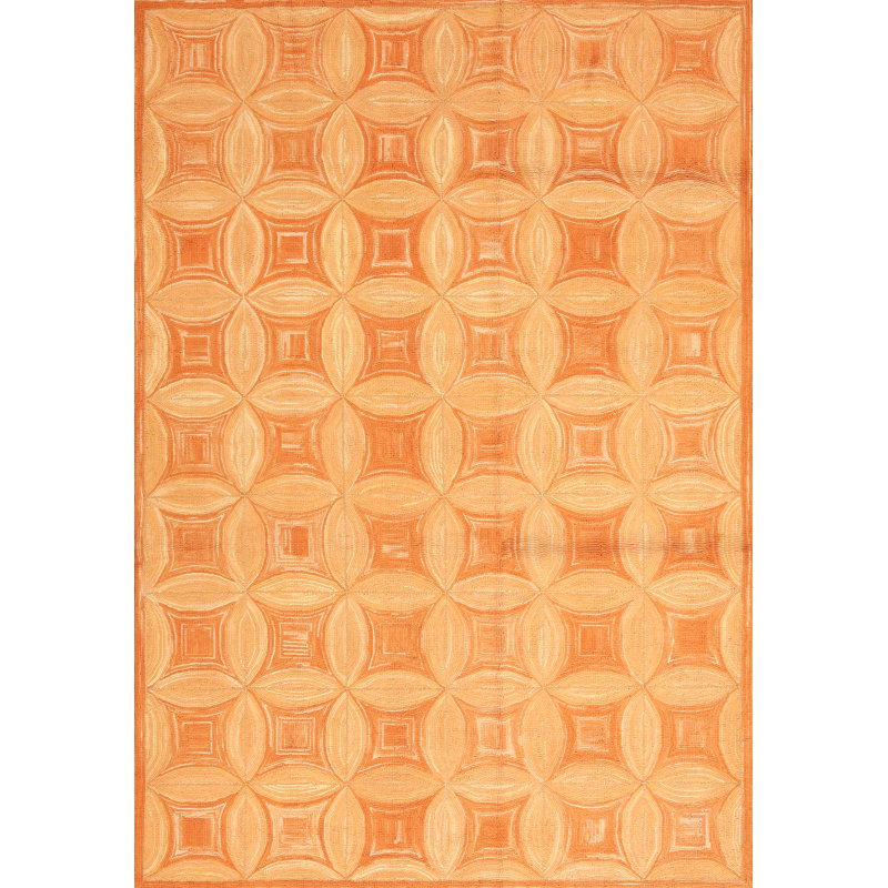 Hand Hooked Wool Geometric Area Rug
