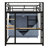 Loft Metal Bed With Desk,Shelves,Power Outlet,LED Light And Wardrobe-695141626