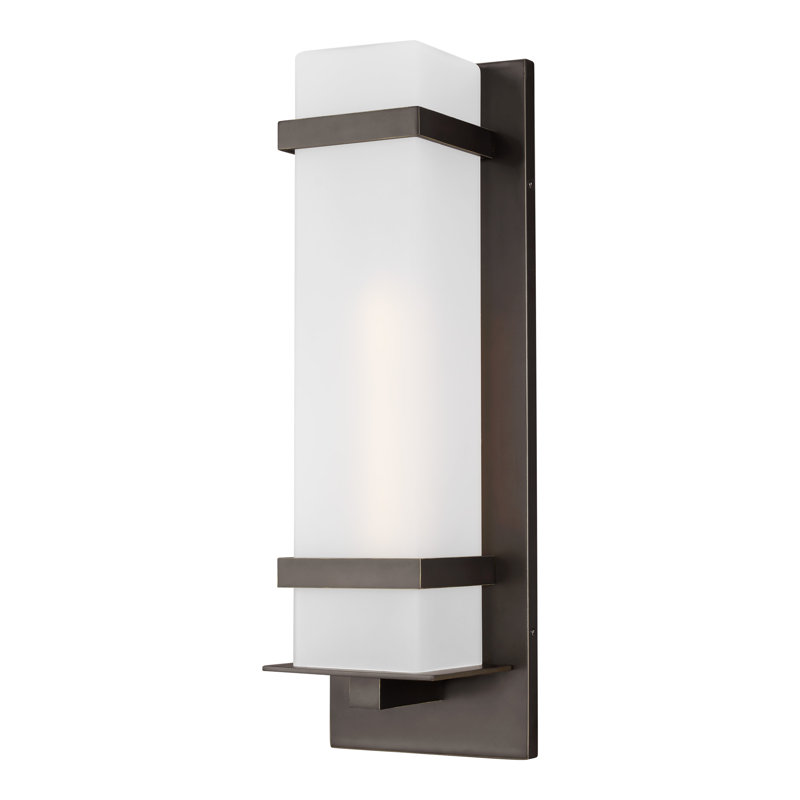 Petite lanterne murale Alban , Bronze antique, Non, H 14 po x l 4,5 po x P 4,25 po