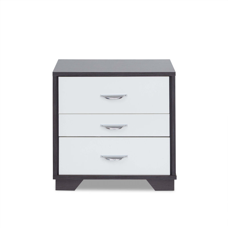 Table d'appoint blanche et noire pour chambre à coucher et salon