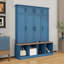 Wooden Hall Tree with Cabinet, Bench, Doors and Hooks-2024190849