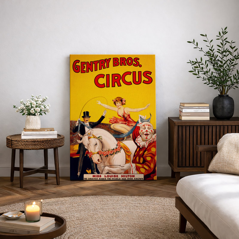 «Vintage Circus», affiche rétro, exposition de carnaval, impression sur toile encadrée, H 18 po x l 12 po x P 1,5 po
