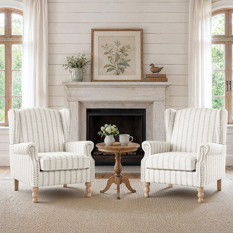 Fauteuil d'appoint à oreilles avec accoudoirs et accoudoirs de 30,5 po de large avec accoudoirs latéraux Arrissa