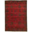 Tapis unique en laine noué à la main style Esari des années 2010 de 4 pi 3 po x 6 pi 1 po rouge Quennel