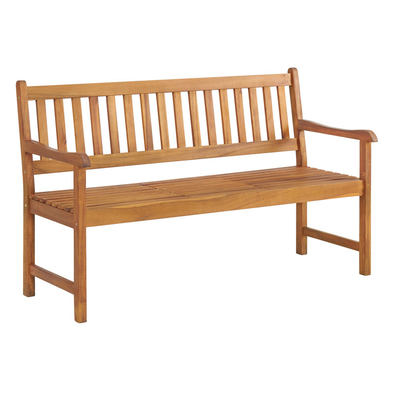 Aney 60" Wide Solid Wood Two Seat Bench With Pop Up Table