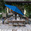 Parasol de patio 11 'en bronze avec inclinaison automatique et manivelle en bleu pacifique Pacifica-1974772202-1974771734