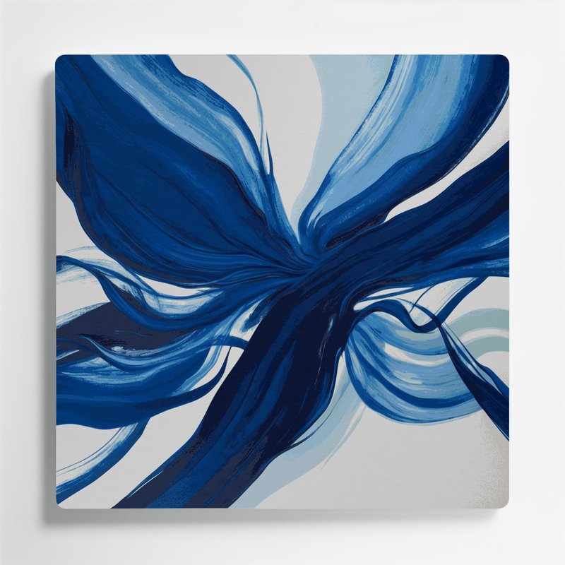 «Lyrical Abstraction 38», art mural en métal bleu, H 12 po x l 12 po