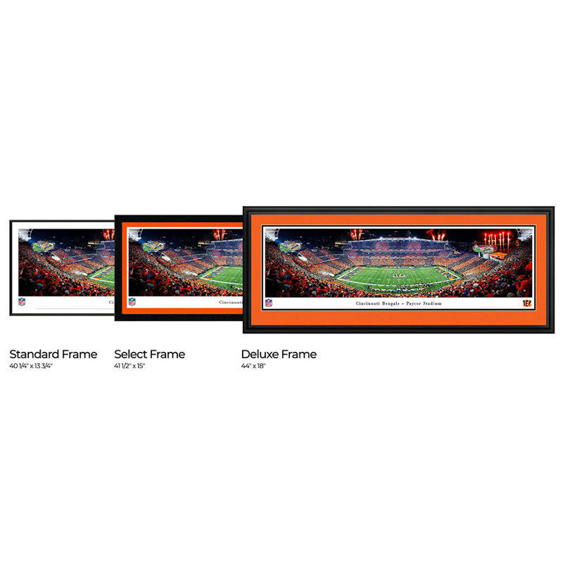 " Cincinnati Bengals - Paycor Stadium ", 13.5" H x 40" W x 0.1" D, Standard Frame, No Mat
