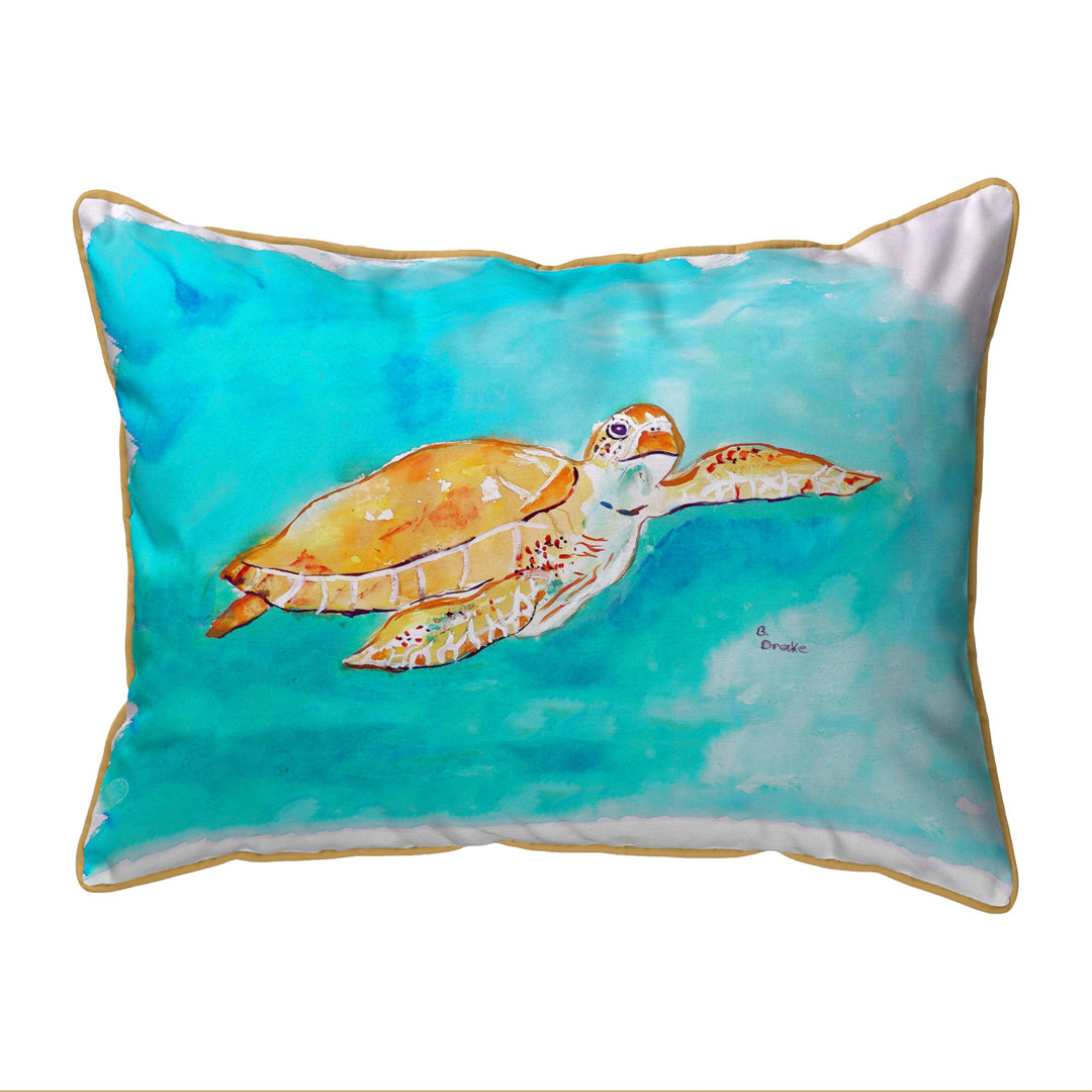  Sea Turtle Outdoor Lumbar Pillow Betsy Drake Interiors