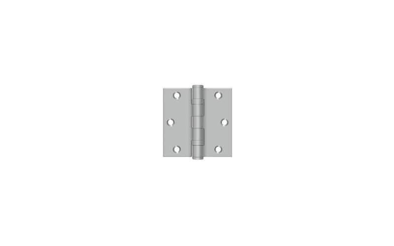 Deltana SS35BU32D-R 3-1/2" x 3-1/2" Square Hinge, Residential in Brushed Stainless Pair, Satin