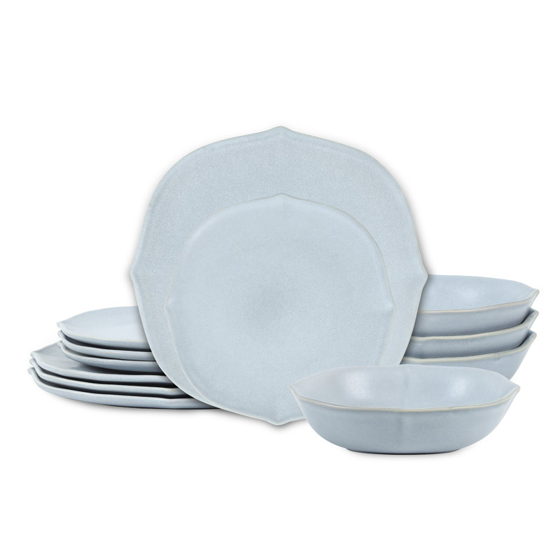 Stone Lain Baskerville 24-Piece Dinnerware Set Stoneware, White