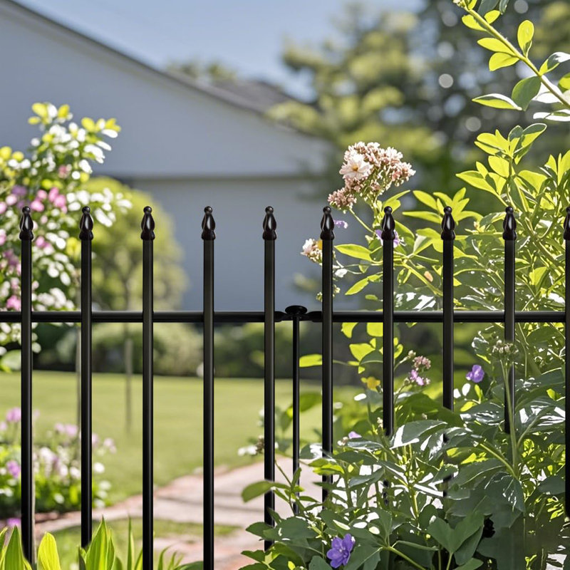 Clôture de jardin décorative en métal H 36 po x l 28 po, 5 panneaux, longueur totale de 11,6 pi, clôture pliante pour parterres de fleurs, cours, chiens et barrières pour animaux