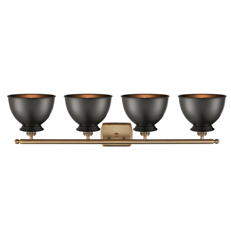 Éclairage pour meuble-lavabo à intensité variable à 4 lumières Arev, Ampoule incandescente 60 watts rétro, Noir mat