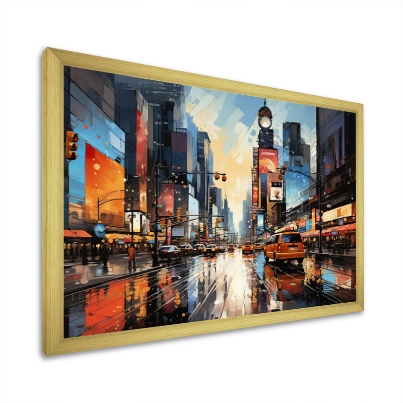 «City Philadelphia Popart II», reproduction d'art sur toile, H 16 po x l 32 po x P 1 po, Cadre doré simple