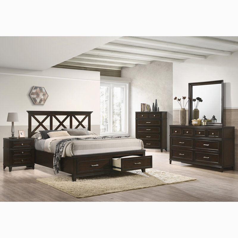 Deguzman X Storage Bed, King, Cherry