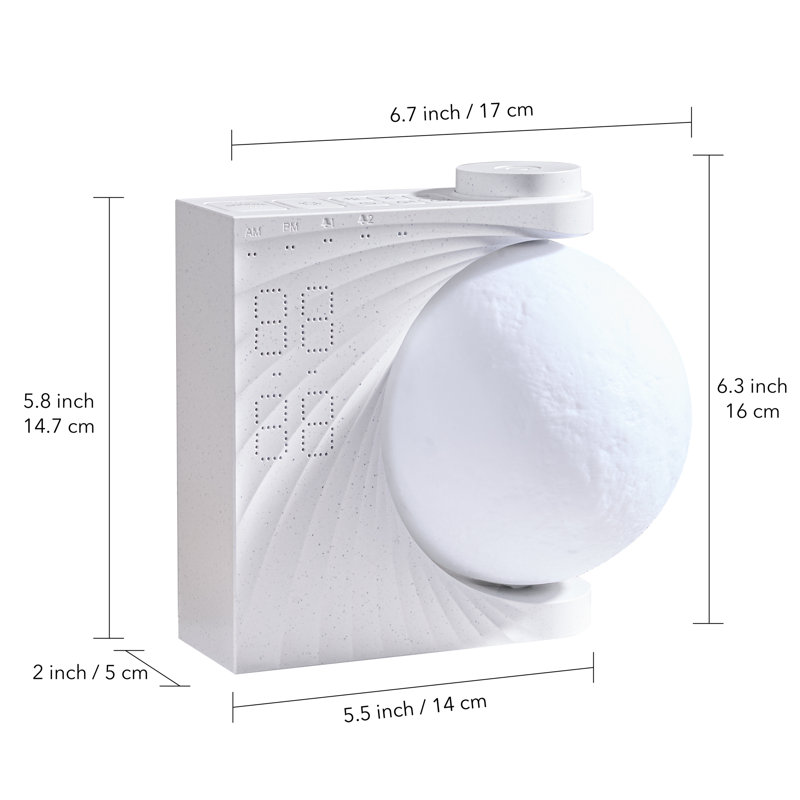 Color-Changing Moon Lamp Wake-up Light with Alarm Clock