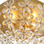 Brass Floral Crystal Flush Mount Ceiling Light with Three Lights