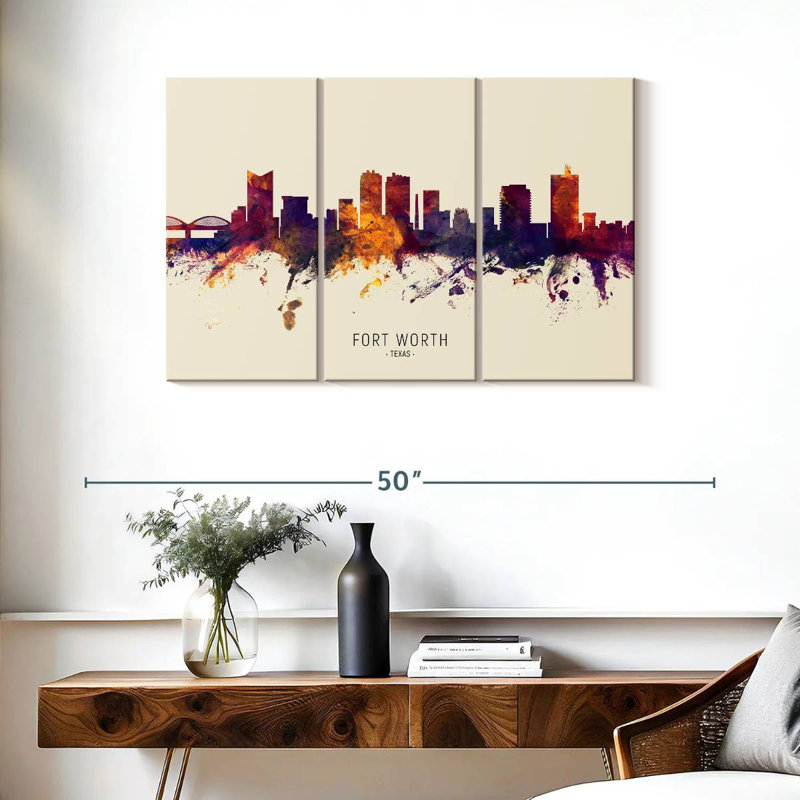 Skyline de Sirçi Fort Worth, Texas IV, H 24 po x l 38 po