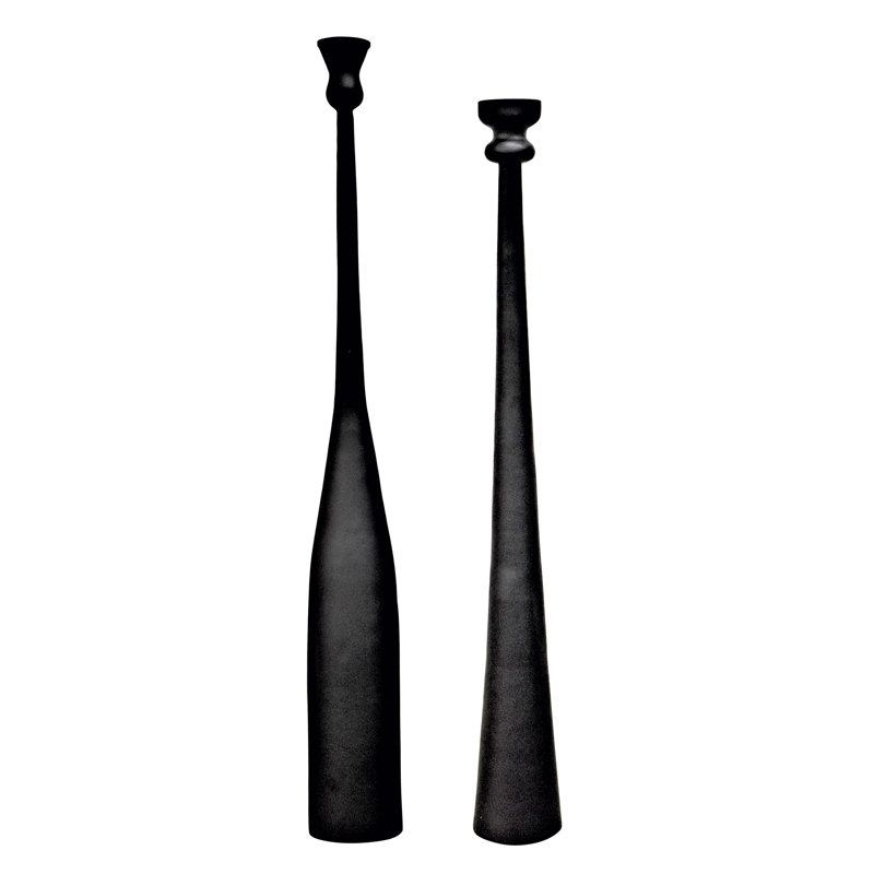 Raddix Aluminum Candle Stand - Black - Large