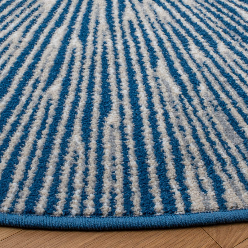 Tapis à motif abstrait Brielee Performance, Rond 6 pi 7 po