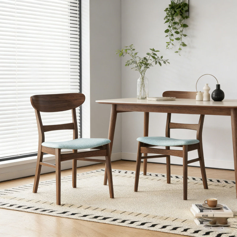 DINING CHAIR, Mint/Walnut