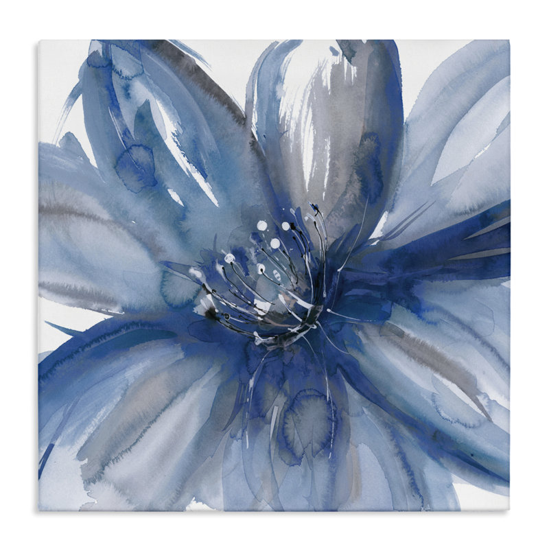Toile «Blue Beauty Blossom», conception par Rebecca Meyers, H 24 po x l 24 po