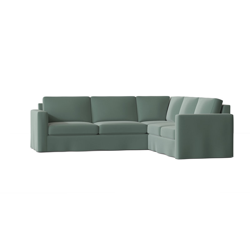 Canapé modulaire de coin large 108 po Bewley, Marron foncé, Lagon, Accoudoir à droite (vu de face)