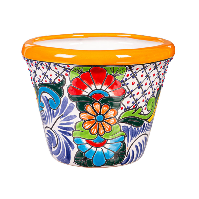 Talavera Planter Red Large, 7.50" H x 9.50" W x 9.50" D
