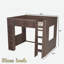 Lit mezzanine en bois avec armoires de rangement et bibliothèques-1075147089
