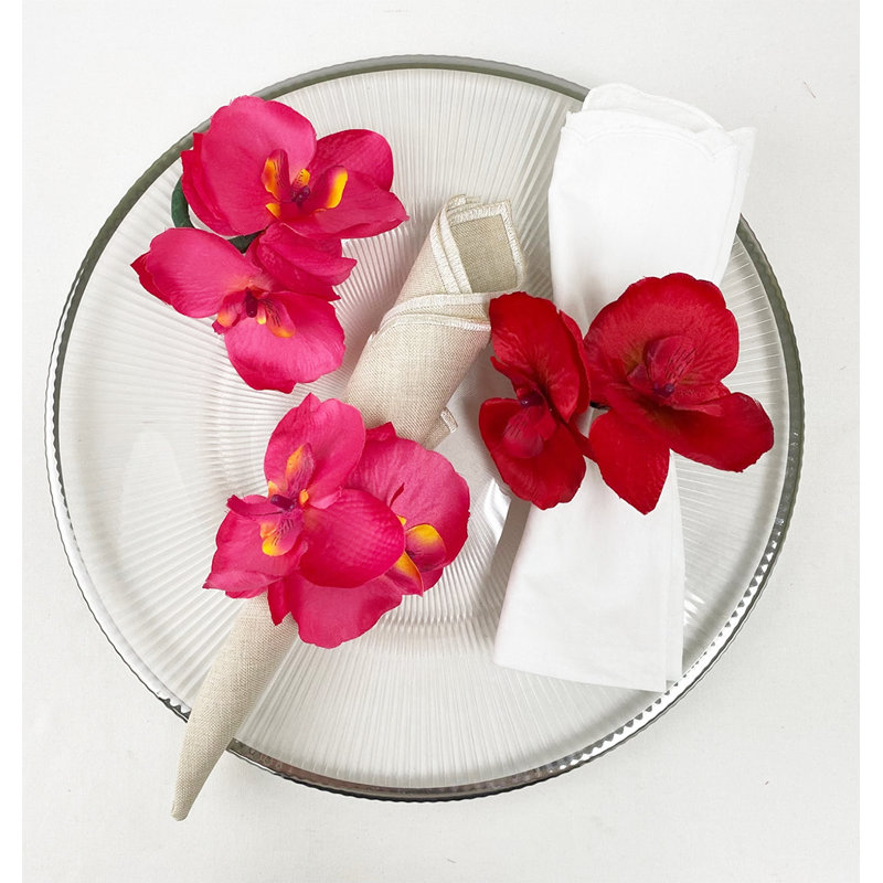 Plastic, Fabric Napkin Ring, Red