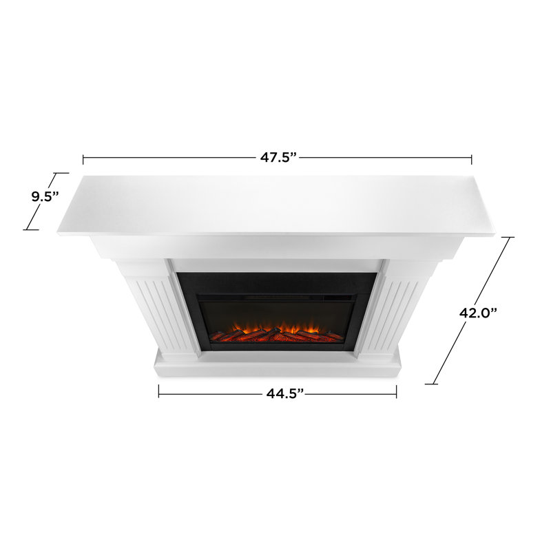 Crawford 47" Slim Electric Fireplace by Real Flame, White