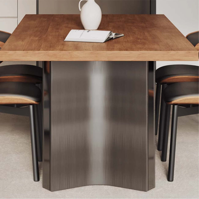 Solid wood rectangular thickened island dining ta