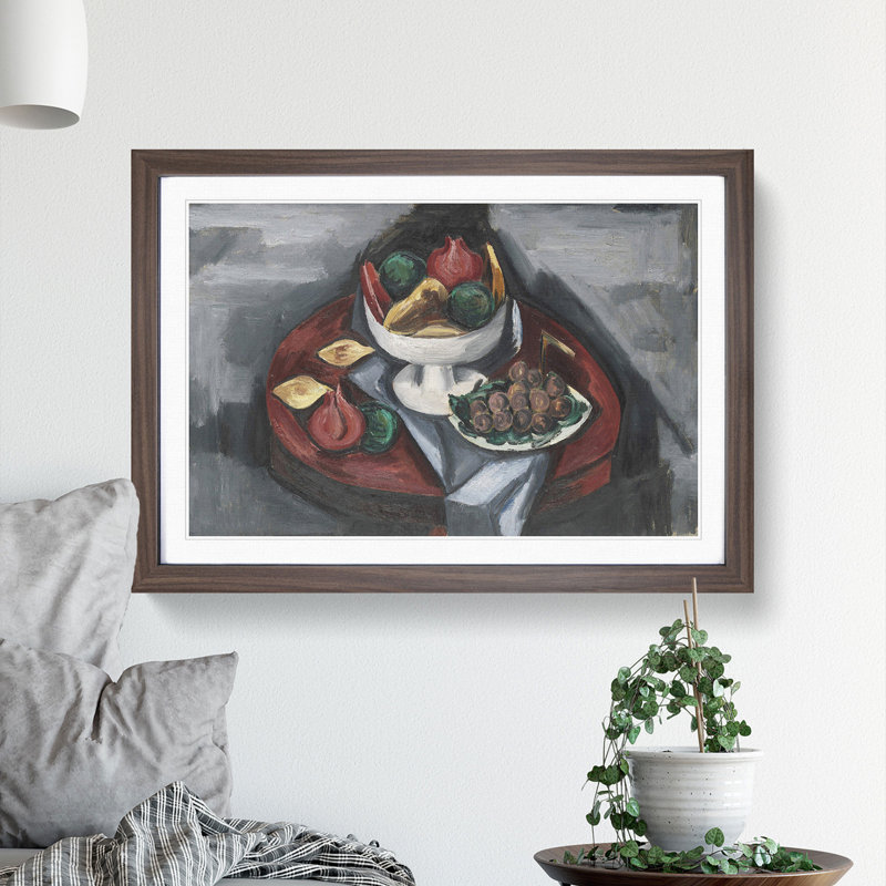Fruit Still Life by Marsden Hartley - Framed Print, 36cm H x 48cm W x 2cm D, Walnut Framed